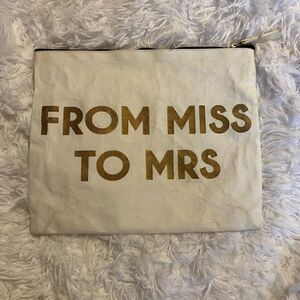 From Miss To Mrs Canvas Zip Pouch